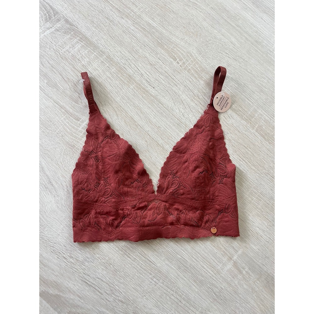Danskin Intimates Terracotta Lace Bralette Removable Cups Small NEW